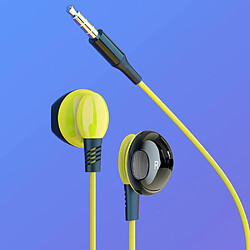 iKaku KSC-379 Écouteurs intra-auriculaires HiFi légers universels 3,5 mm avec microphone 1,2 m Jaune pas cher