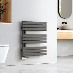 EMKE Radiateur Panneau, Sèche-serviette eau Chaude, Porte-Serviettes Pour Le Chauffage de la Salle de Bain, Chauffe Serviettes à Température Constante, 76x60cm, 503W, Anthracite 