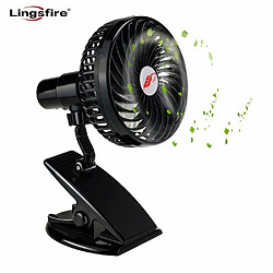 Universal Mini ventilateur à clips silencieux rechargeable Silence 4 lames Ventilateur de poussette refroidissement à air portable 3 vitesses Ventilateur de bureau avec sortie USB | Clips | Ventilateur de poussette (noir)