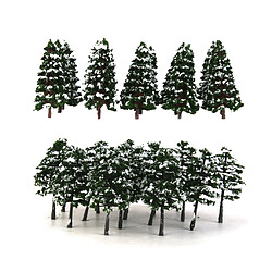 Arbres décoratifs de chemin de fer 40pcs Plastique Modèle Arbres Neige Paysage Échelle 1: 100 1: 150