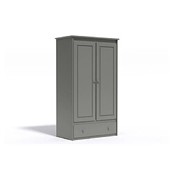 DECOPIN armoire penderie 2 portes & tiroir thio - graphite uni