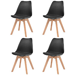 vidaXL Chaises à manger lot de 4 Noir Plastique 