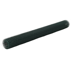 vidaXL Grillage acier avec revêtement en PVC 25x1,5 m vert