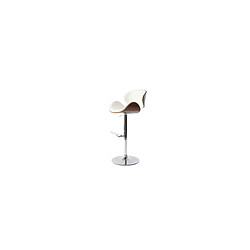 Miliboo Tabouret de bar design blanc et bois foncé WALNUT