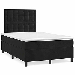 Maison Chic Lit adulte - Lit + matelas + LED,Sommier à lattes de lit et matelas LED noir 120x190 cm velours -GKD22103