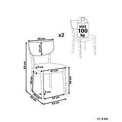 Avis Beliani Chaise de salle à manger Set de 2 Bois foncé MOKA