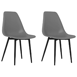 vidaXL Chaises à manger lot de 2 gris PP