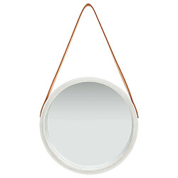 vidaXL Miroir mural avec sangle 40 cm Argenté