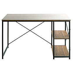 Avis Pegane Bureau en métal noir et panneaux de particules chêne - Longueur 120 x Hauteur 74 x Profondeur 60 cm