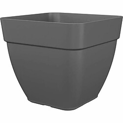 Artevasi Pot à fleurs et plantes carré Capri Campana - Plastique - 37 x 37 cm - Anthracite