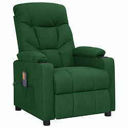 vidaXL Fauteuil de massage Vert foncé Tissu