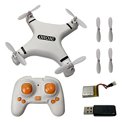 Universal Mini télécommandé avion batterie 2.4G télécommandé LED mini quadricoptère, sac drone mode sans tête, une clé retour | RC quadricoptère(blanche) 