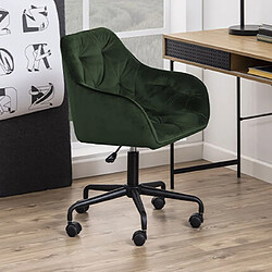 Mes Chaise de bureau 59x58,5x88,5 cm en velours vert foncé - BROOK