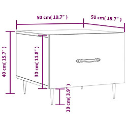 vidaXL Tables basses 2 pcs chêne fumé 50x50x40 cm bois d'ingénierie pas cher