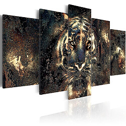 Decoshop26 Tableau toile de décoration murale impression premium en 5 parties sur châssis en bois motif Beauté prédatrice 100x50 cm 11_0014871