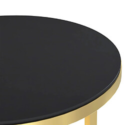 Acheter vidaXL Table d'appoint Doré et noir 45 cm Verre trempé