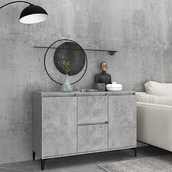 Maison Chic Buffet,Meuble de Rangement,commode pour salon,Cuisine Gris béton 104x35x70 cm Aggloméré -MN27073