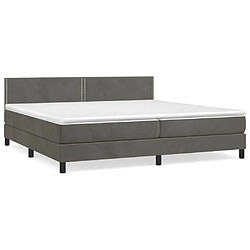 vidaXL Sommier à lattes de lit et matelas Gris foncé 200x200cm Velours