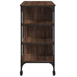 Maison Chic Desserte de cuisine | Chariot de cuisine | Meuble de rangement roulant chêne marron 100x45x89,5cm bois d'ingénierie -GKD82806 pas cher