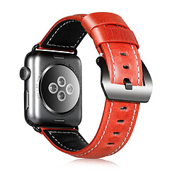 Wewoo Convient à la montre pour Apple Watch 3/2/1 génération 42mm bracelet en cuir d'arbre universel rouge