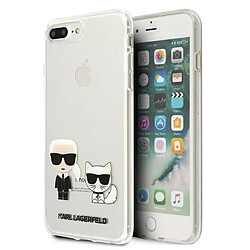 karl lagerfeld klhci8lcktr iphone 7/8 plus coque dur transparent karl & choupette