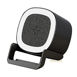 Yonis Mini Enceinte Bluetooth 4 En 1 Chargeur Sans Fil 15W Lumière D'ambiance Nocturne