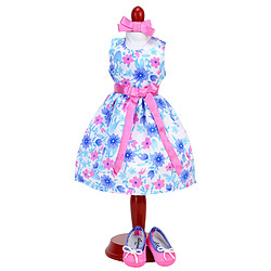 Teamson Kids Sophia de 3 pièces Floral Satin 15 "Baby Doll Robe Turnet, Bow & Doll Shoes Set