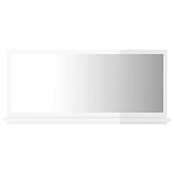 vidaXL Miroir de salle de bain Blanc brillant Bois d’ingénierie