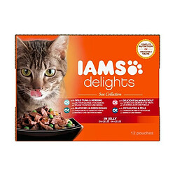 Iams Chat IAMS Delights multibox Saveurs de la Mer en gelée (Sea Collection) - Toutes Races - 12x85 g - Pour chat adulte