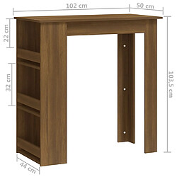 vidaXL Table de bar et rangement chêne marron bois d'ingénierie pas cher