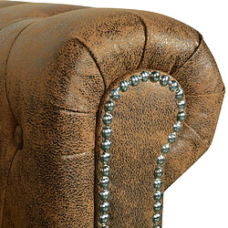 Avis vidaXL Canapé Chesterfield 2 places cuir artificiel marron