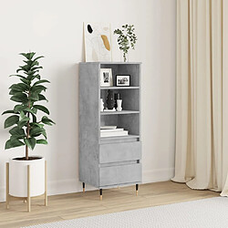 vidaXL Buffet haut Gris béton 40x36x110 cm Bois d'ingénierie