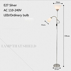 Avis Universal Lampadaire Lampe de table verticale réglable à deux têtes Photo Lampe femelle Salon Apprentissage Lampe de chevet Lampes de protection pour les yeux LED (blanc)