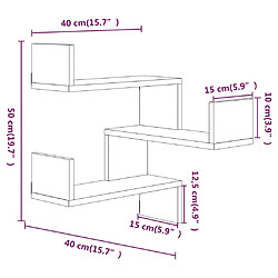 vidaXL Étagères d'angle murales 2 pcs Chêne fumé 40x40x50 cm Bois pas cher