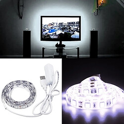 Wewoo Ruban LED Waterproof Epoxyde 50cm 3W époxy IP65 étanche 30 5050 SMD USB lumière de la corde avec 1m câble de commutateur étendu, large: 10mm blanche