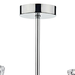 Luminaire Center Plafonnier Vito chrome poli et verre moulé 5 ampoules