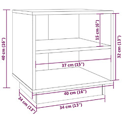 vidaXL Table de chevet Marron miel 40x34x40 cm Bois de pin solide pas cher