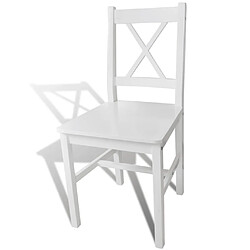 Avis Maison Chic Lot de 2 Chaises à manger,Chaise pour cuisine,Solide Structure blanc bois de pin -MN58038