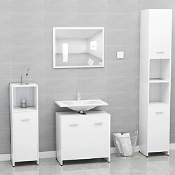 vidaXL Ensemble de meubles de salle de bain Blanc Bois d'ingénierie