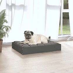 Maison Chic Niche Lit pour chien | Panier couchage pour chien Gris 61,5x49x9 cm Bois de pin solide -GKD23171 pas cher