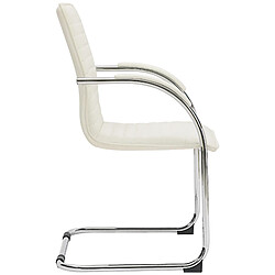 Avis Decoshop26 Set de 2 chaises visiteurs accoudoirs en PVC blanc piétement luge en métal chromé 10_0003121