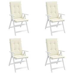 Avis Maison Chic Coussins Confort,Coussins de chaise de jardin dossier haut lot de 4 crème tissu -GKD62415