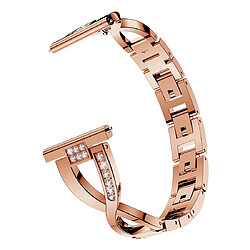 Avis Wewoo Bracelet pour montre connectée Samsung GearS3 / Ticwatch Pro / HUAWEI GT Universel 22mm Diamant Métal Or rose