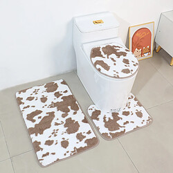 LUUCOZK Tapis de bain antidérapants absorbants à séchage rapide pour salle de bain - Beige grain-3pcs set 50x80cm+40x50cm Forme en U+38x41cmchapeau 