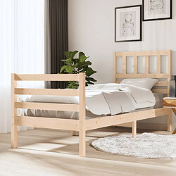 vidaXL Cadre de lit sans matelas 75x190 cm bois massif