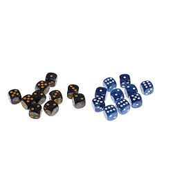 20 Pièces Dés 6 Faces Acrylique Accessoire de Jeu Party Bar Noir + Bleu Jeu de 6 dés Accessoires de jeu