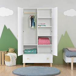 Youdoit Armoire enfant avec tiroir COMBO blanc