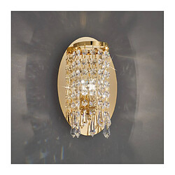 Luminaire Center Applique murale design en cristal CHARLESTON Or 24 Carats 1 ampoule