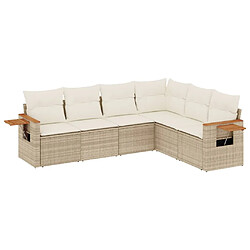 vidaXL Salon de jardin avec coussins 6 pcs beige résine tressée