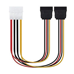 ? Câble d'alimentation SATA Molex 4 broches/M vers 2Xsata/H - 0,2 M 